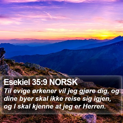 Esekiel 35:9 NORSK Bible Verse Image