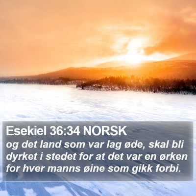 Esekiel 36:34 NORSK Bible Verse Image