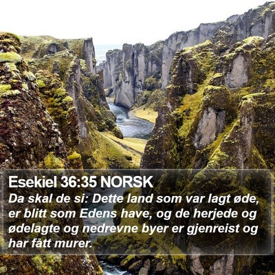 Esekiel 36:35 NORSK Bible Verse Image