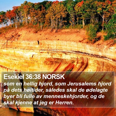 Esekiel 36:38 NORSK Bible Verse Image