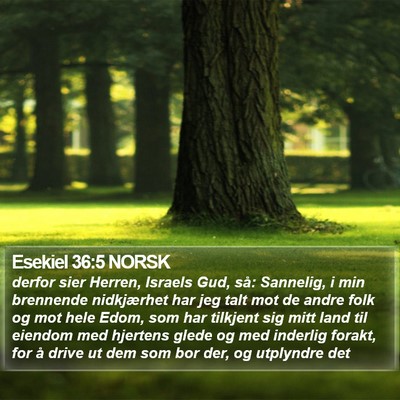 Esekiel 36:5 NORSK Bible Verse Image