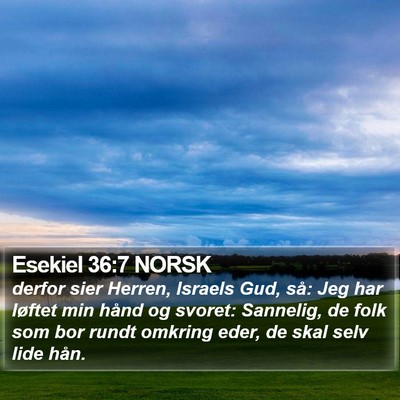 Esekiel 36:7 NORSK Bible Verse Image