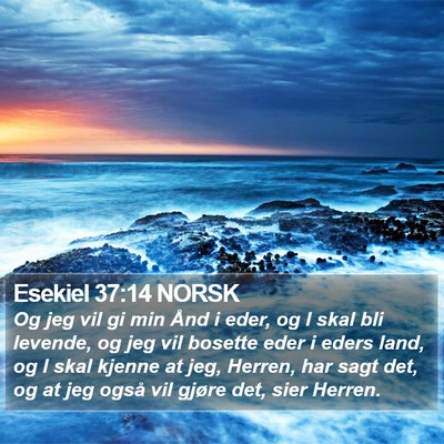 Esekiel 37:14 NORSK Bible Verse Image