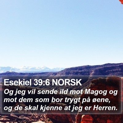 Esekiel 39:6 NORSK Bible Verse Image