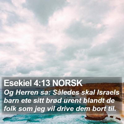 Esekiel 4:13 NORSK Bible Verse Image