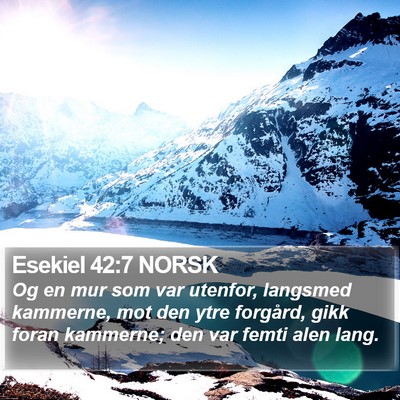 Esekiel 42:7 NORSK Bible Verse Image