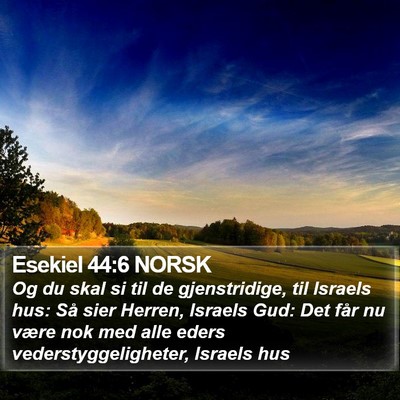 Esekiel 44:6 NORSK Bible Verse Image