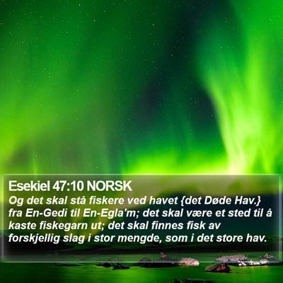 Esekiel 47:10 NORSK Bible Verse Image