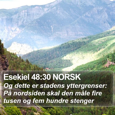Esekiel 48:30 NORSK Bible Verse Image
