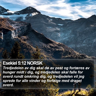 Esekiel 5:12 NORSK Bible Verse Image