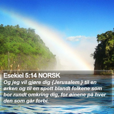 Esekiel 5:14 NORSK Bible Verse Image