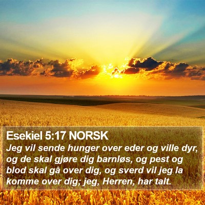 Esekiel 5:17 NORSK Bible Verse Image