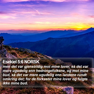 Esekiel 5:6 NORSK Bible Verse Image