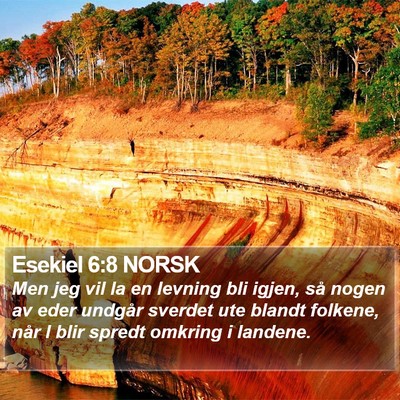 Esekiel 6:8 NORSK Bible Verse Image