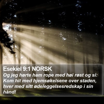 Esekiel 9:1 NORSK Bible Verse Image