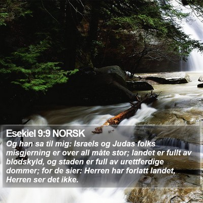 Esekiel 9:9 NORSK Bible Verse Image
