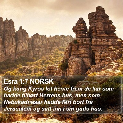 Esra 1:7 NORSK Bible Verse Image