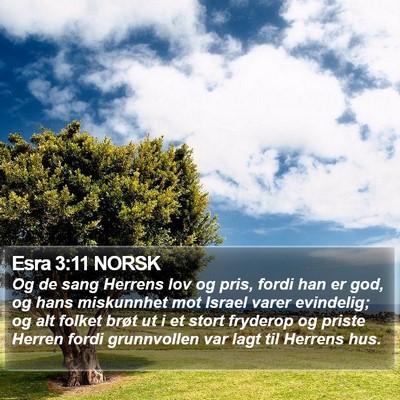 Esra 3:11 NORSK Bible Verse Image