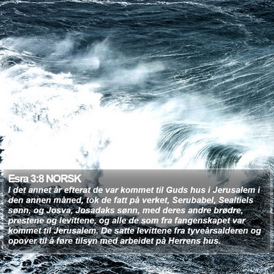 Esra 3:8 NORSK Bible Verse Image