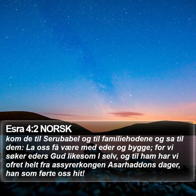 Esra 4:2 NORSK Bible Verse Image