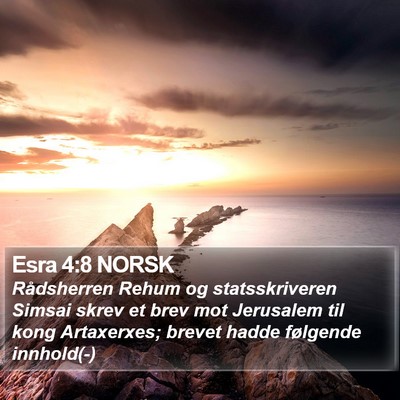 Esra 4:8 NORSK Bible Verse Image
