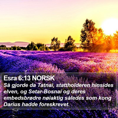 Esra 6:13 NORSK Bible Verse Image