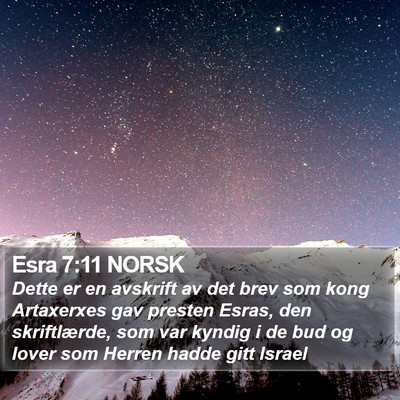 Esra 7:11 NORSK Bible Verse Image