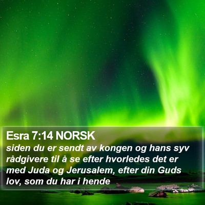 Esra 7:14 NORSK Bible Verse Image