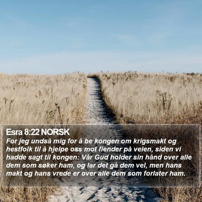 Esra 8:22 NORSK Bible Verse Image