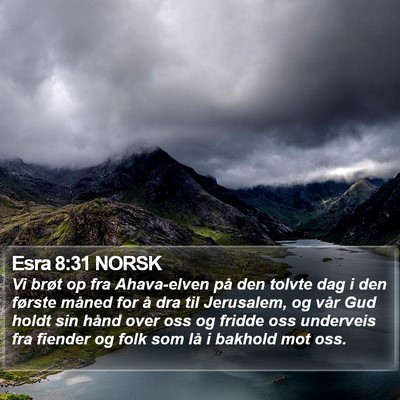 Esra 8:31 NORSK Bible Verse Image