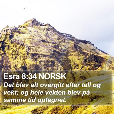 Esra 8:34 NORSK Bible Verse Image