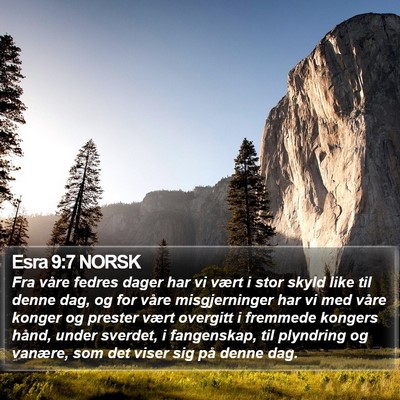 Esra 9:7 NORSK Bible Verse Image
