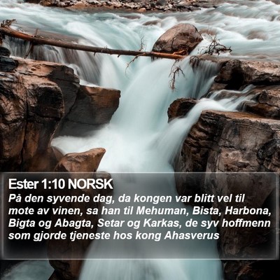 Ester 1:10 NORSK Bible Verse Image