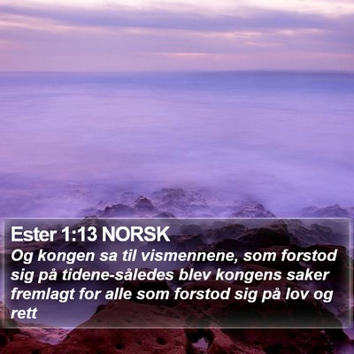 Ester 1:13 NORSK Bible Verse Image