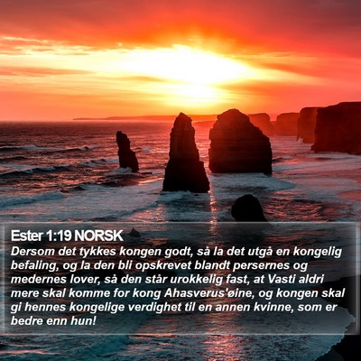 Ester 1:19 NORSK Bible Verse Image