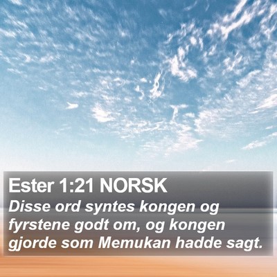 Ester 1:21 NORSK Bible Verse Image