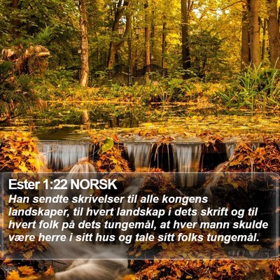 Ester 1:22 NORSK Bible Verse Image