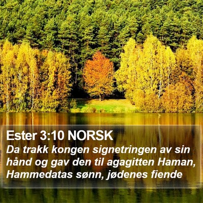 Ester 3:10 NORSK Bible Verse Image