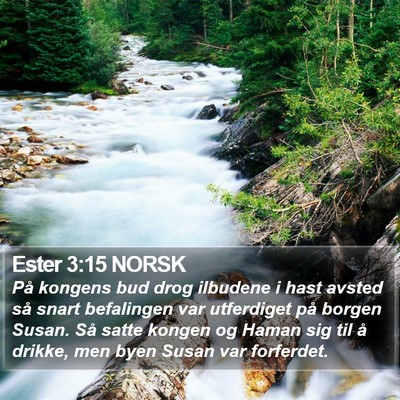 Ester 3:15 NORSK Bible Verse Image