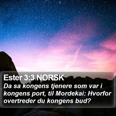 Ester 3:3 NORSK Bible Verse Image