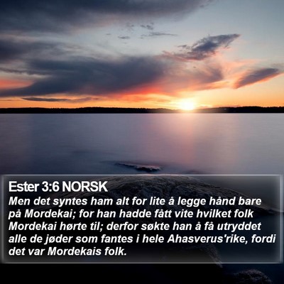 Ester 3:6 NORSK Bible Verse Image