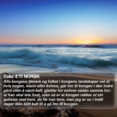Ester 4:11 NORSK Bible Verse Image