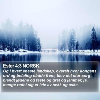 Ester 4:3 NORSK Bible Verse Image