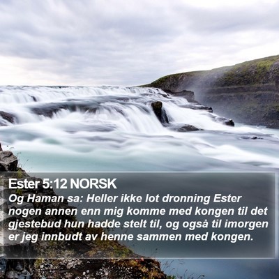 Ester 5:12 NORSK Bible Verse Image