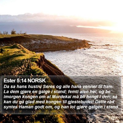 Ester 5:14 NORSK Bible Verse Image