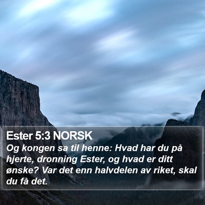 Ester 5:3 NORSK Bible Verse Image