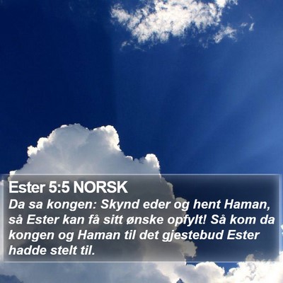 Ester 5:5 NORSK Bible Verse Image