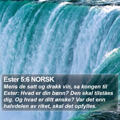 Ester 5:6 NORSK Bible Verse Image