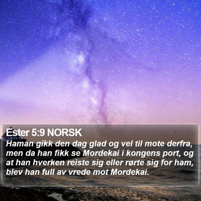 Ester 5:9 NORSK Bible Verse Image