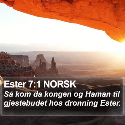 Ester 7:1 NORSK Bible Verse Image